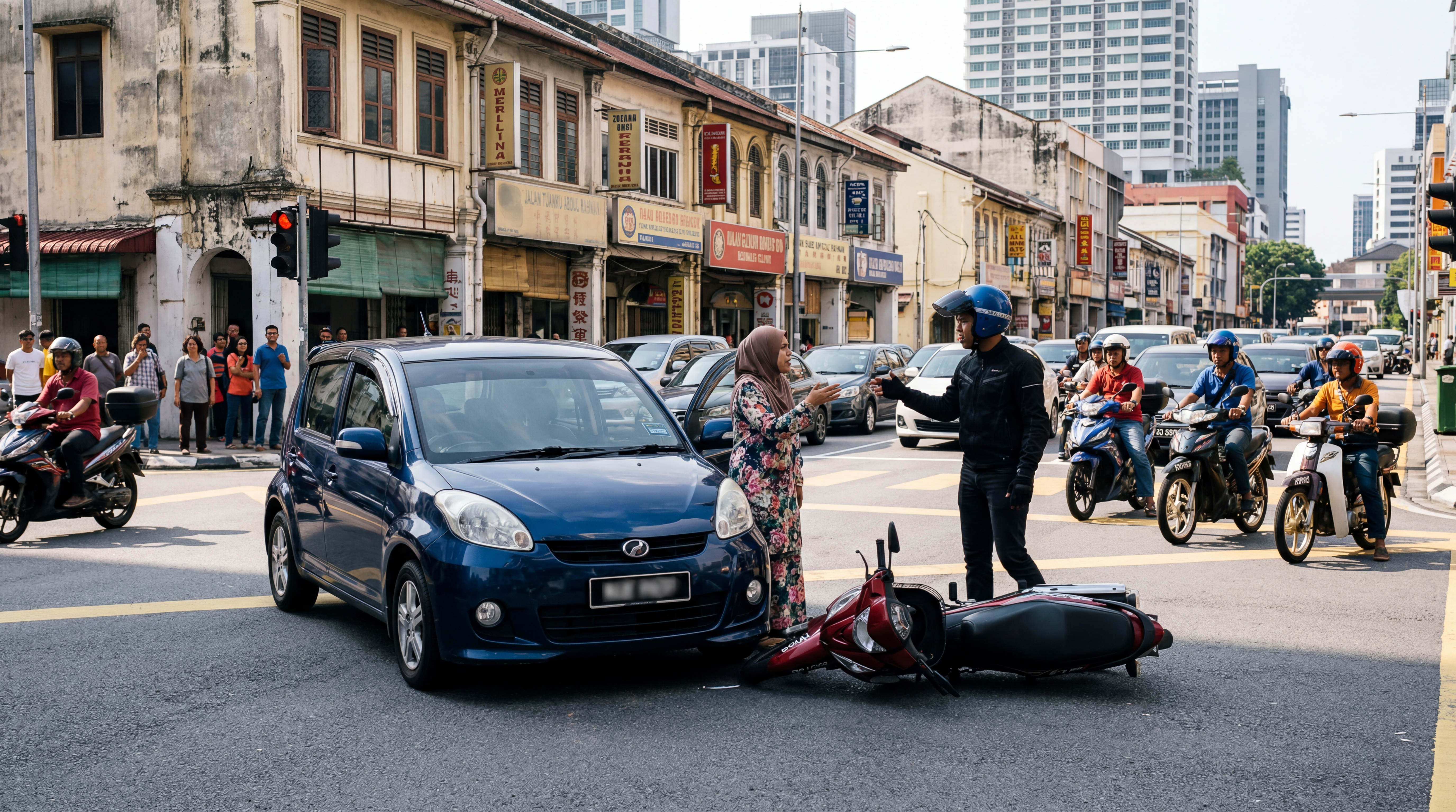 Malaysian road accident scene